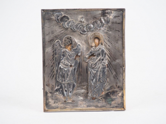 Vente aux enchères Icône de Saint Anastase d'Aquilée face à l'Archange Saint Michel. 1865