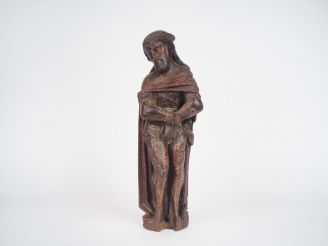 Vente aux enchères Ecole française XVIIIème. "Christ aux liens". Sujet en bois sculpté po