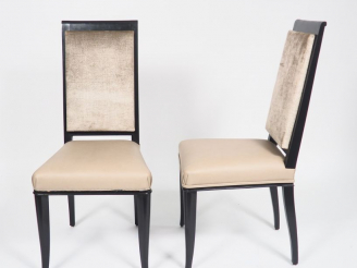 Vente aux enchères ARBUS. (dans le goût de). 6 chaises de salle à manger en bois laqué, g