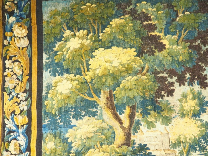 Grande tapisserie d'Aubusson XVIIème.  "verdure". Dim. 260,5 x 471 cm