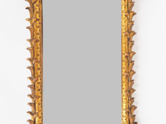 Vente aux enchères Miroir Napoléon III de style Louis XV en bois sculpté polychrome à déc