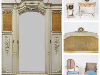 Vente aux enchères Mobilier de chambre à coucher Napoléon III de style Louis XVI en bois 