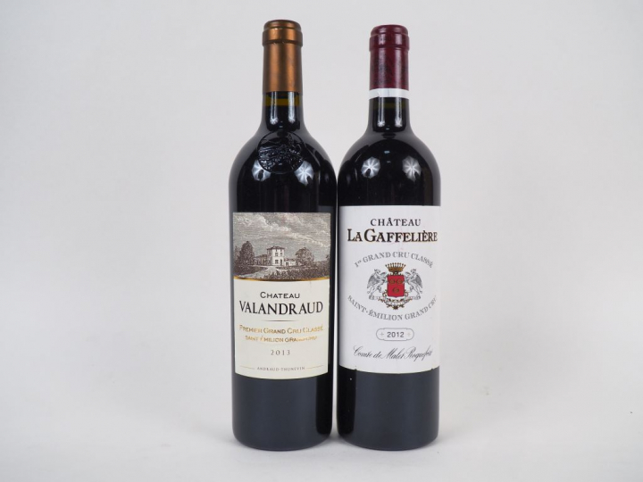 2 BOUTEILLES 1er GCC ST EMILION : 1 CHÂTEAU LA GAFFELIÈRE 2012 - 1 CHÂ