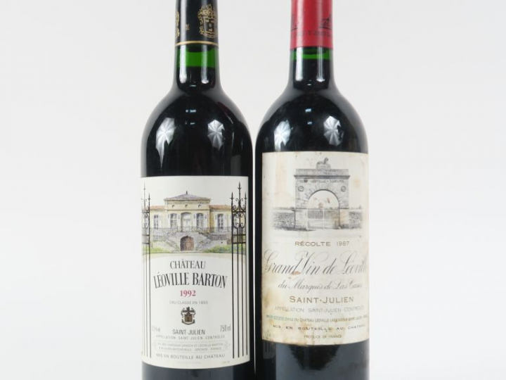 2 BOUTEILLES GCC ST JULIEN : 1 CHÂTEAU LEOVILE LAS CASES 1987 ELT - 1 