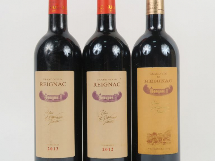 3 BOUTEILLES GRAND VIN DE REIGNAC BORDEAUX SUPÉRIEUR : 2009 - 2012 - 2
