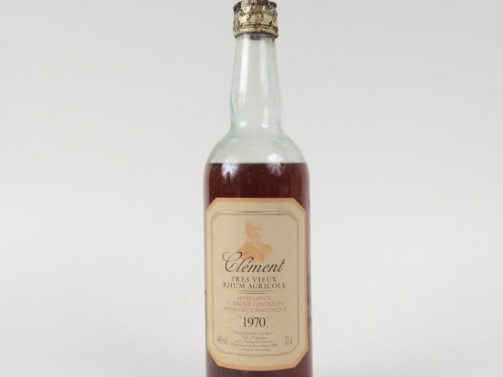 1 BOUTEILLE RHUM CLÉMENT DOMAINE DE L'ACAJOU 44° - 1970 - NIVEAU BAS/B