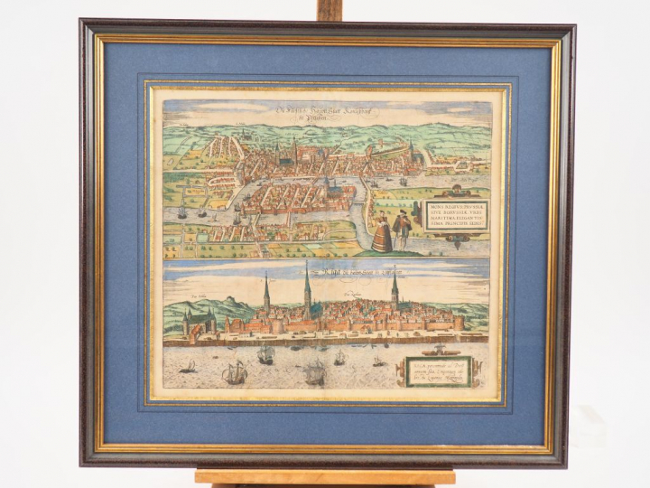 [ATLAS]. ENSEMBLE DE 5 PLANS XVIe-XVIIe DE VILLES ALLEMANDES, RUSSES E