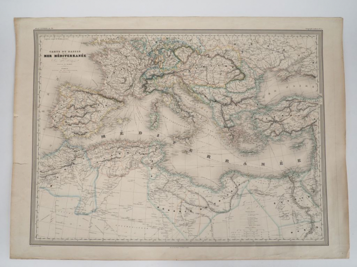 [ATLAS]. ENSEMBLE DE 7 CARTES ANCIENNES SUR LA MÉDITERRANÉE :  -	SANSO