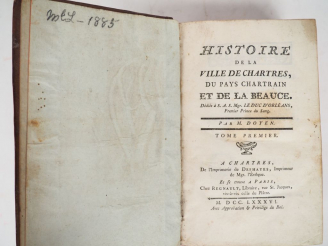 Vente aux enchères DOYEN (G.). HISTOIRE DE LA VILLE DE CHARTRES, du pays chartrain et de 