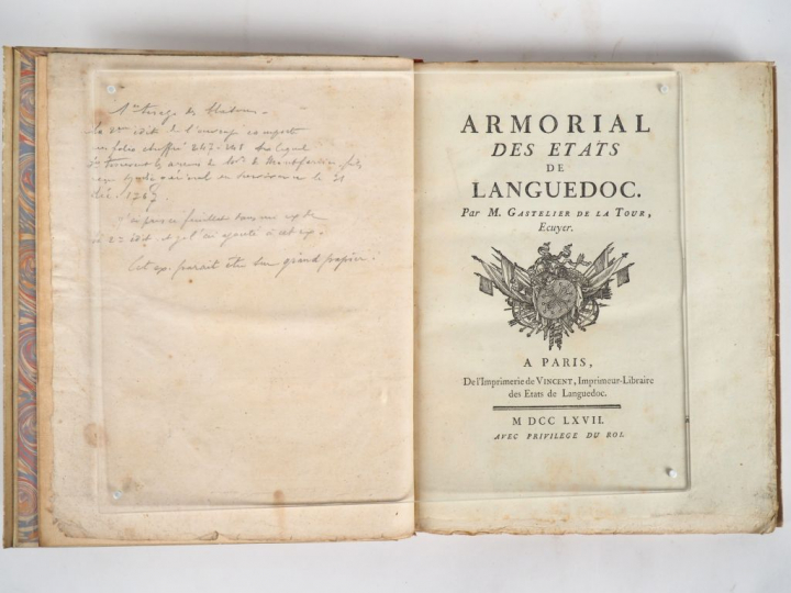 GASTELIER DE LA TOUR (D.-66Fr.). ARMORIAL DES ÉTATS DE LANGUEDOC. Pari