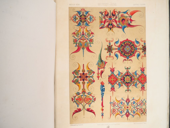 RACINET (A.). L’ORNEMENT POLYCHROME. P., Firmin-Didot, [c. 1869-1873].