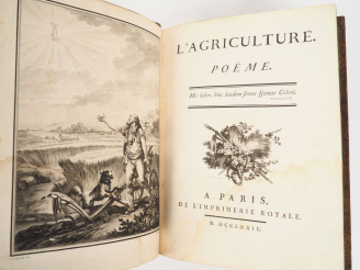 Vente aux enchères [ROSSET (Pierre Fulcrand de)]. L’AGRICULTURE. Poëme. P., Imprimerie Ro