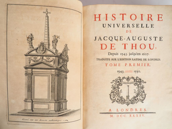 THOU (J.-Aug. de). HISTOIRE UNIVERSELLE, depuis 1543 jusqu’en 1607. Lo