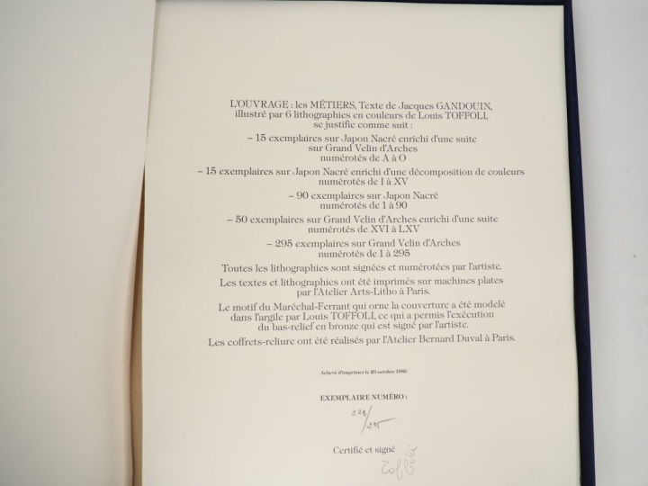 [TOFFOLI]. GANDOUIN (J.). LES MÉTIERS. London, Trevwell Ltd, 1986. In-