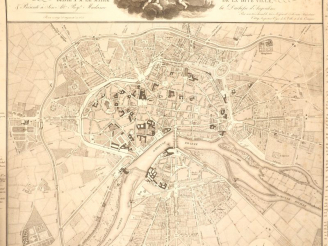 Vente aux enchères TOULOUSE]. VITRY (J.). PLAN DE LA VILLE ET FAUBOURGS DE TOULOUSE sur l