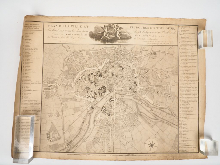TOULOUSE]. VITRY (J.). PLAN DE LA VILLE ET FAUBOURGS DE TOULOUSE sur l