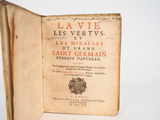 Vente aux enchères VIOLE (Georges). LA VIE, LES VERTUS, ET LES MIRACLES DU GRAND SAINT GE