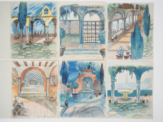 Vente aux enchères BAC (Ferdinand). ENSEMBLE DE 6 DESSINS ORIGINAUX. Six ff. à double pag