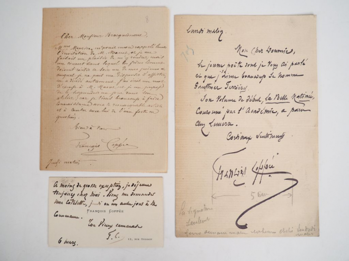 COPPÉE (François) (1842-1908). LETTRE AUTOGRAPHE signée adressée au pe
