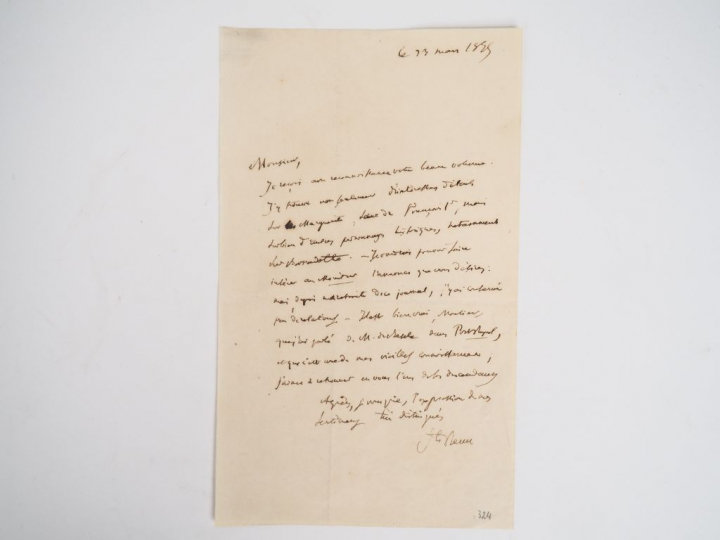 SAINTE-BEUVE (C.-A.) (1804-1859). LETTRE AUTOGRAPHE SIGNÉE. 23 mars 18