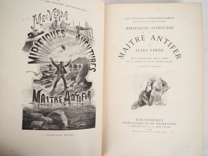 VERNE (J.). 	MIRIFIQUES AVENTURES DE MAÎTRE ANTIFER. Paris, Hetzel, [1
