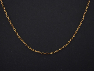 Vente aux enchères Chaine en or jaune, maille forçat.  Long. 53,5 cm Poids. 3,44 g (fermo