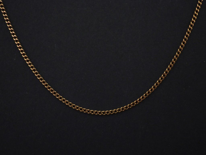 Fine chaine en or jaune, maille gourmette.  Long. 53,5 cm Poids. 2,79 