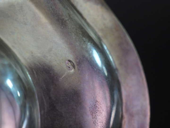 Saucière en argent étranger. Poids : 467 g   