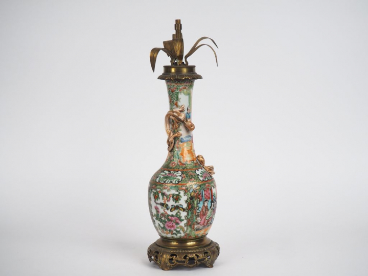 Vase bouteille à long col, partie inférieure de vase en porcelaine de 