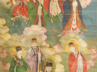 Vente aux enchères Chine, XVIIe siècle Importante peinture à l’encre et couleurs sur soie