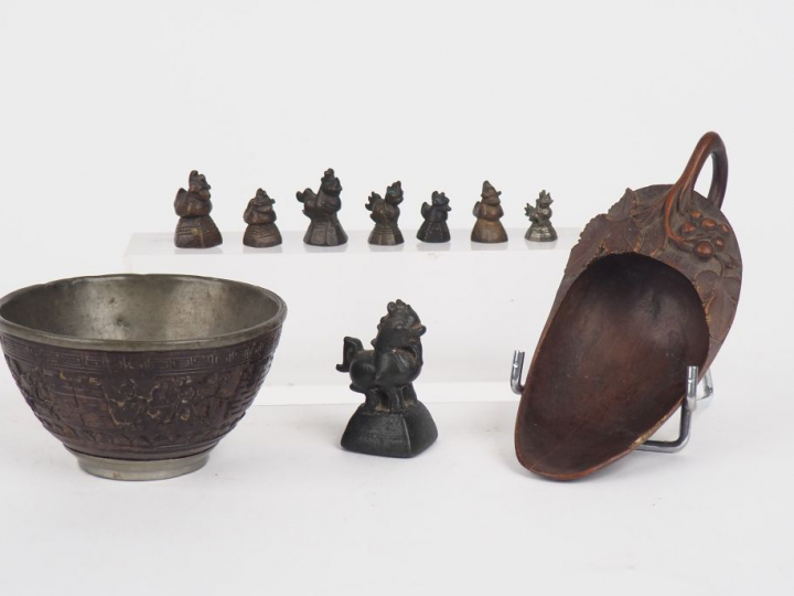 Petite cuillère à thé en forme de feuille (L. 14,5), Chine XIXème.  co