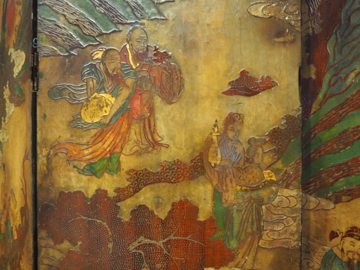 Chine, deuxième moitié du XIXe siècle,  Paravent à douze feuilles en l