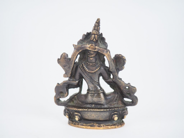 Népal, fin XXe siècle, Tara verte en bronze représentée assise sur un 