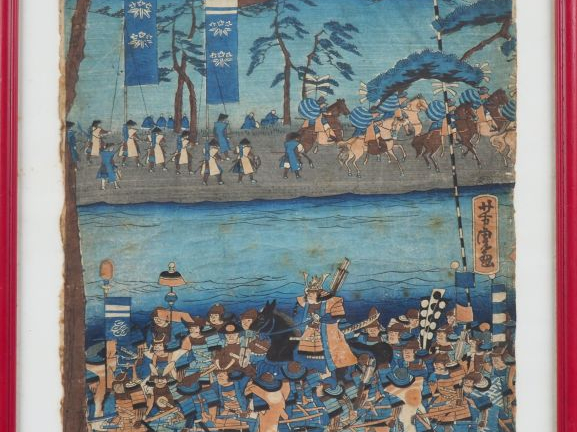 Japon, Utagawa Yoshitora (1836-1880) Estampe ôban tate-e représentant 