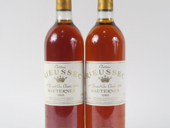 2 BOUTEILLES CHÂTEAU RIEUSSEC 1er CC SAUTERNES - 1986 - BG