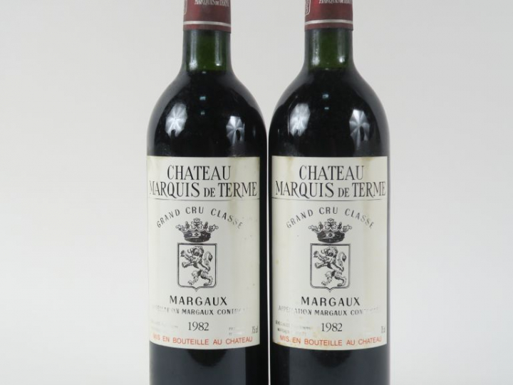 2 BOUTEILLES CHÂTEAU MARQUIS DE TERME GCC MARGAUX - 1982 - BG