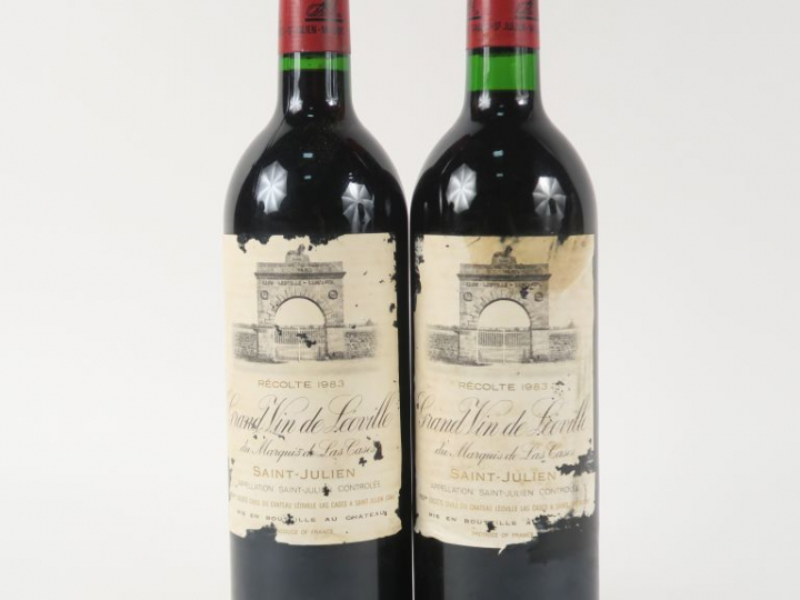 2 BOUTEILLES CHÂTEAU LEOVILLE LAS CASES GCC ST JULIEN - 1983 - BG/1 EL