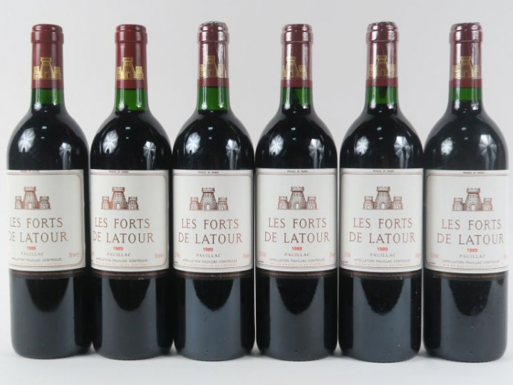 6 BOUTEILLES LES FORTS DE LATOUR PAUILLAC - 1989 - CBOx12 - 2 BG