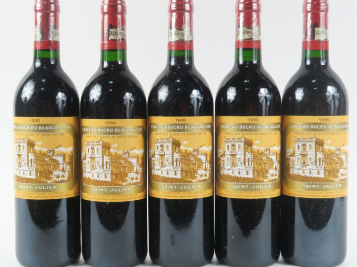 5 BOUTEILLES CHÂTEAU DUCRU BEAUCAILLOU GCC ST JULIEN - 1990