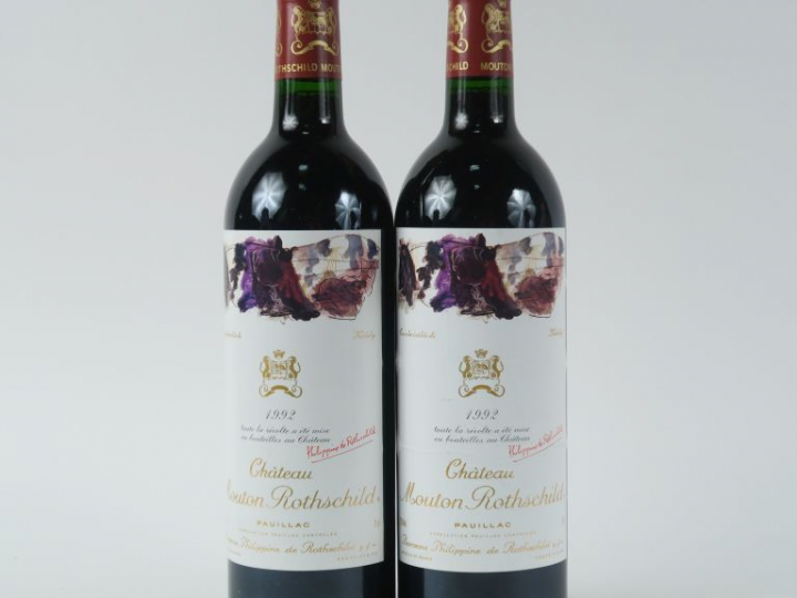 2 BOUTEILLES CHÂTEAU MOUTON ROTHSCHILD 1er GCC PAUILLAC - 1992