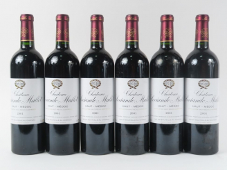 Vente aux enchères 6 BOUTEILLES CHÂTEAU SOCIANDO MALLET HAUT MÉDOC - 2001