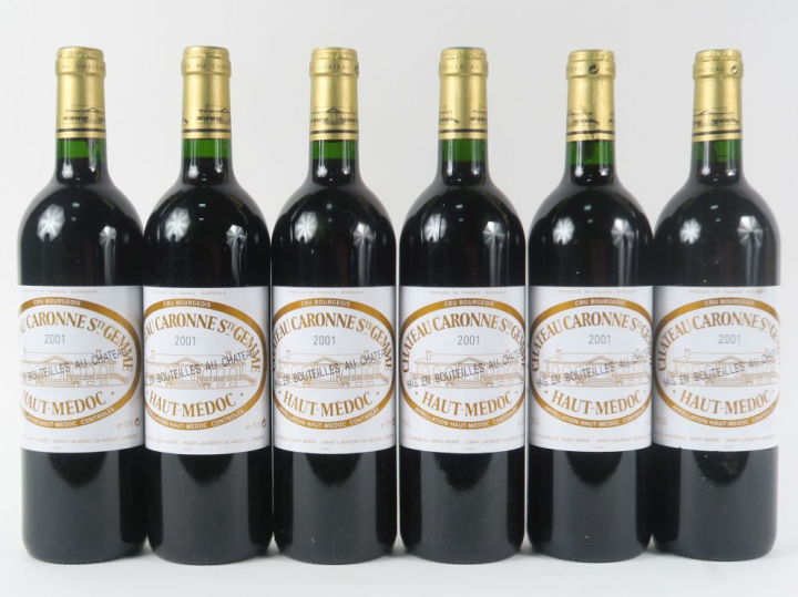 6 BOUTEILLES CHÂTEAU CARONNE SAINTE GEMME CB HAUT MEDOC - 2001