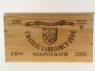 Vente aux enchères 6 BOUTEILLES CHÂTEAU LABERGORCE ZEDE MARGAUX - 2005 - CBO