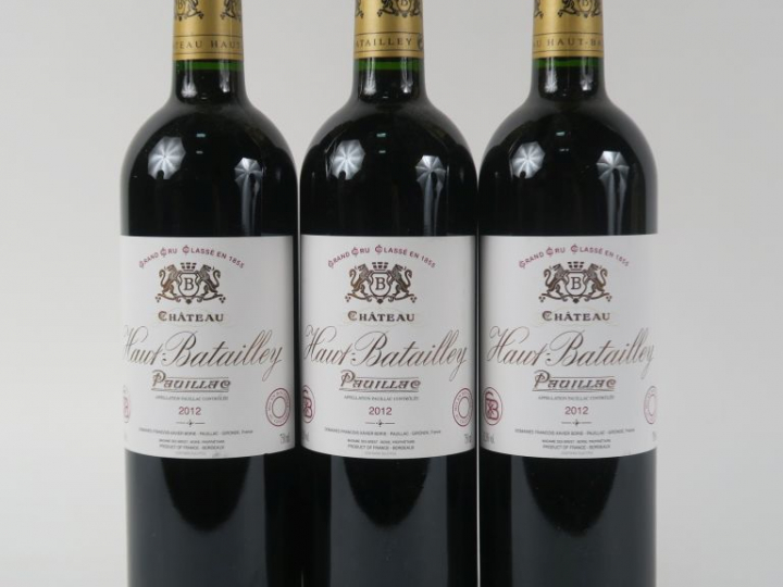 3 BOUTEILLES CHÂTEAU HAUT BATAILLEY GCC PAUILLAC - 2012