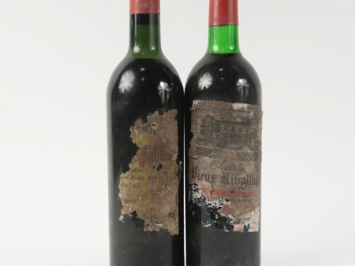 2 BOUTEILLES : 1 ST EMILION GC 1961 LB/ETA - 1 CHÂTEAU VIEUX RIVALLON 