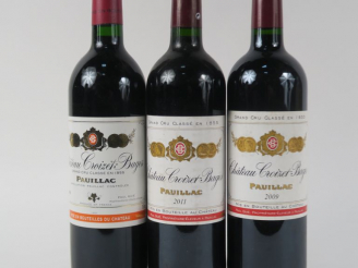 Vente aux enchères 3 BOUTEILLES CHÂTEAU CROIZET BAGES GCC PAUILLAC : 1 de 1995/1 de 2009/