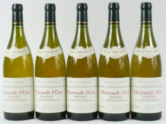 Vente aux enchères 5 BOUTEILLES MEURSAULT 1er CRU 'PORUZOTS' MOILLARD GRIVOT - 1996