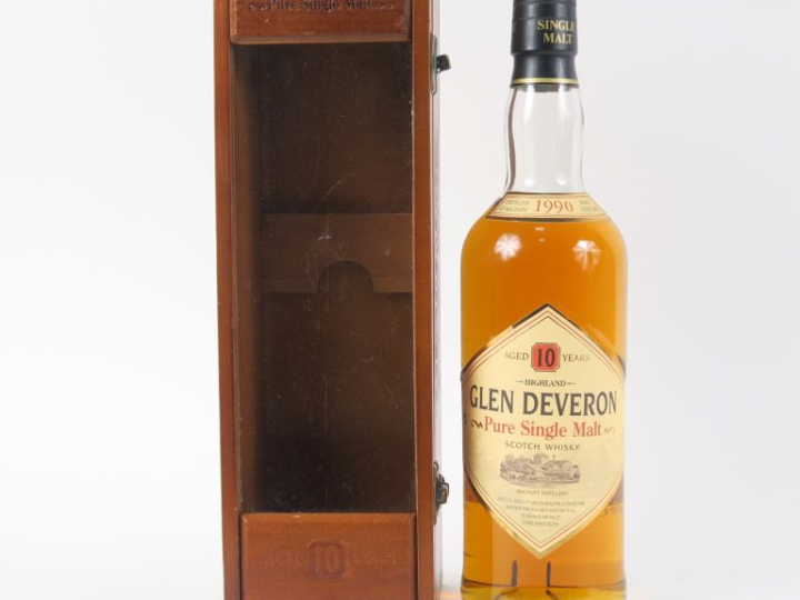 1 BOUTEILLE SCOTCH WHISKY GLEN DEVERON '10 ANS' - 1991 - COFFRET
