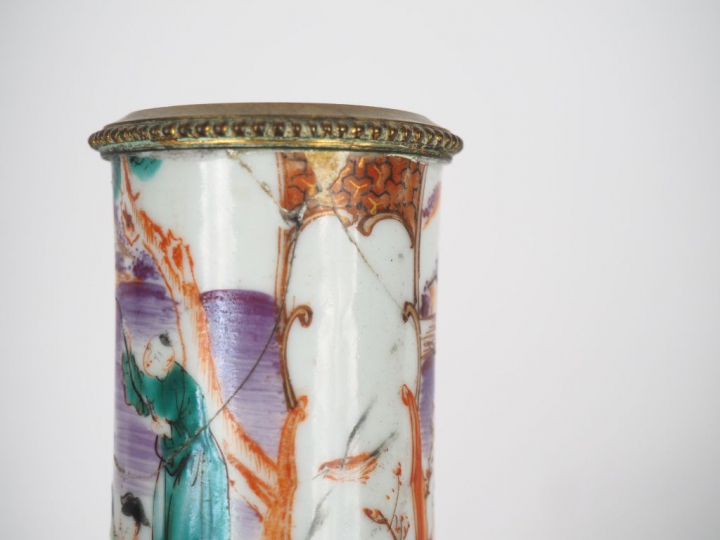 Vase bouteille à long col, partie inférieure de vase en porcelaine de 