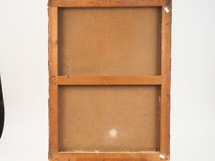 Amédée DE CARANZA. "Bouquet de fleurs dans un vase en faïence". Huile 